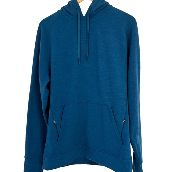 Ten Thousand Other - Ten Thousand Men’s L Hoodie Blue Merino Tech Sweatshirt Pullover Pockets Casual